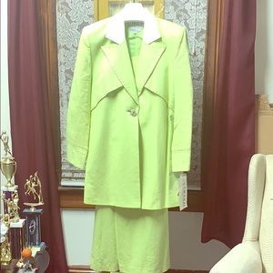 Lime Green 2 Piece Long Skirt Set